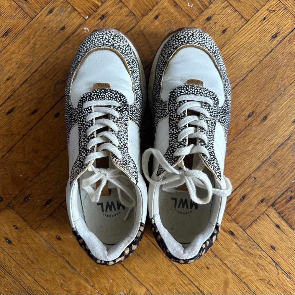 Madewell Kickoff Black and White Patterned Sneakers
